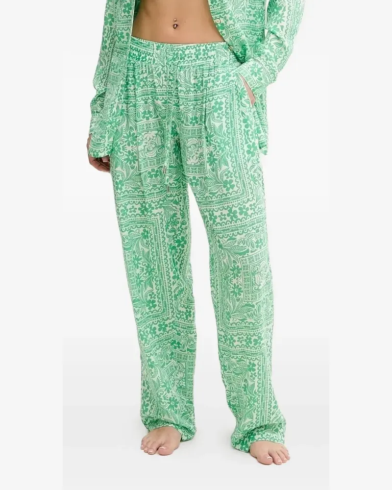 Melissa Odabash Gemusterte Hose mit Kordelzug - Grün Grün