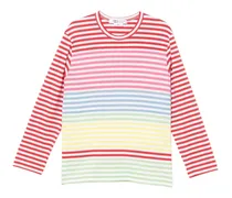 Gestreiftes Langarmshirt - Weiß