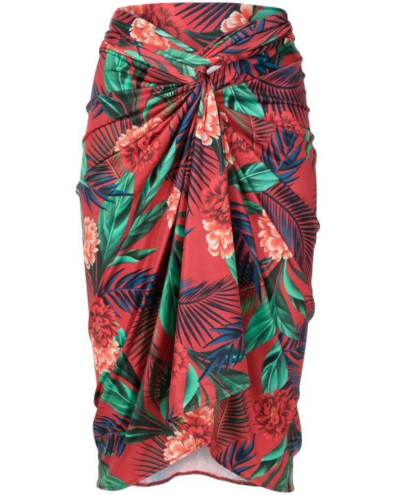 Lygia & Nanny Wickelrock mit botanischem Print - Rot Rot