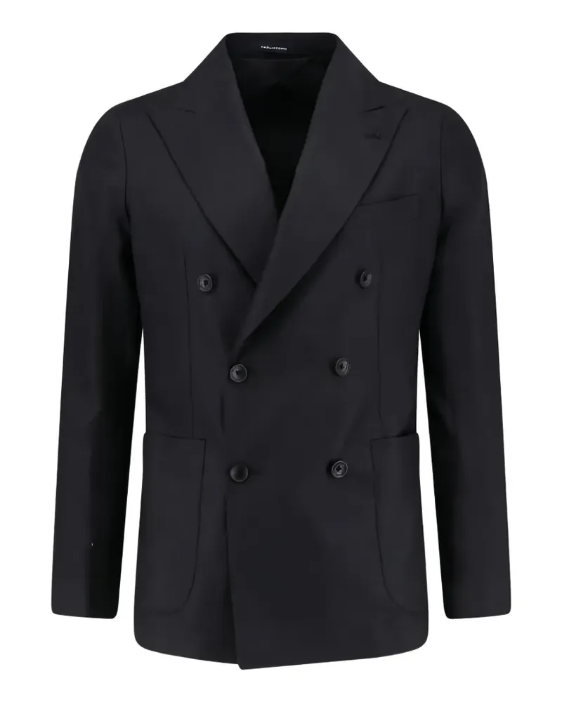 Tagliatore peaked-lapel double-breasted blazer - Schwarz Schwarz