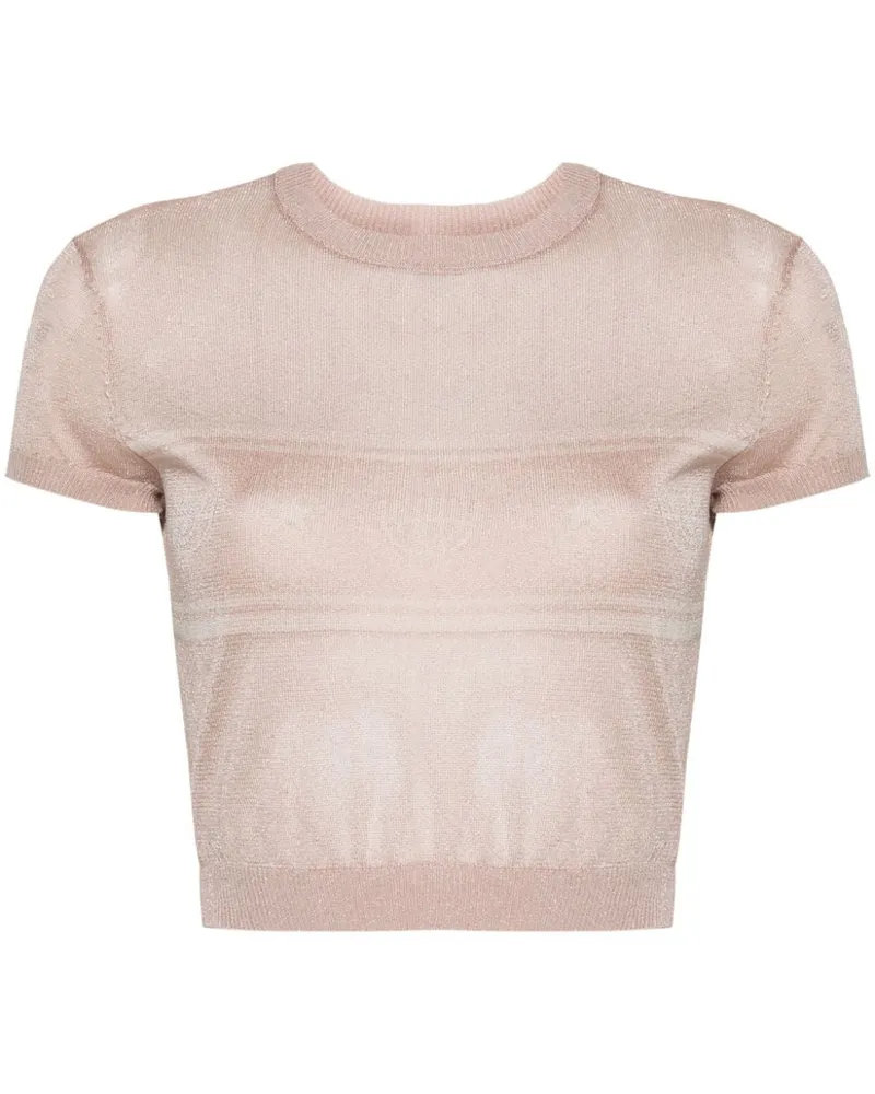 Chiara Ferragni Cropped-Pullover im Metallic-Look - Rosa Rosa