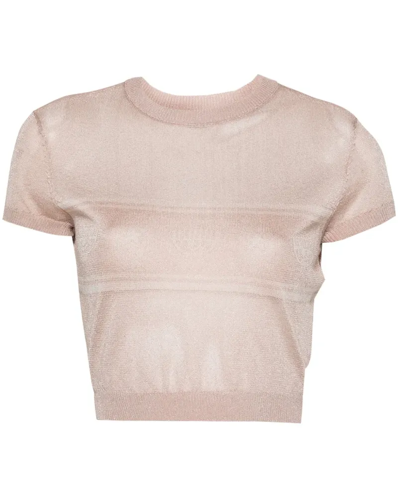 Chiara Ferragni Cropped-Pullover im Metallic-Look - Rosa Rosa