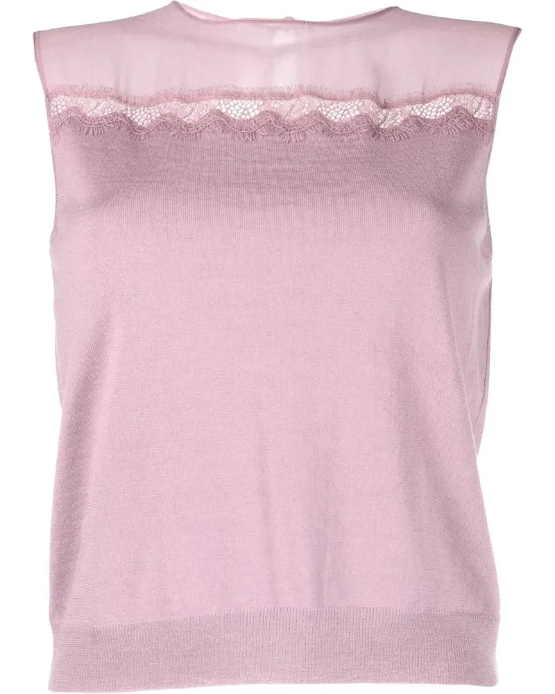 Alberta Ferretti Top mit Spitzendetail - Violett Violett