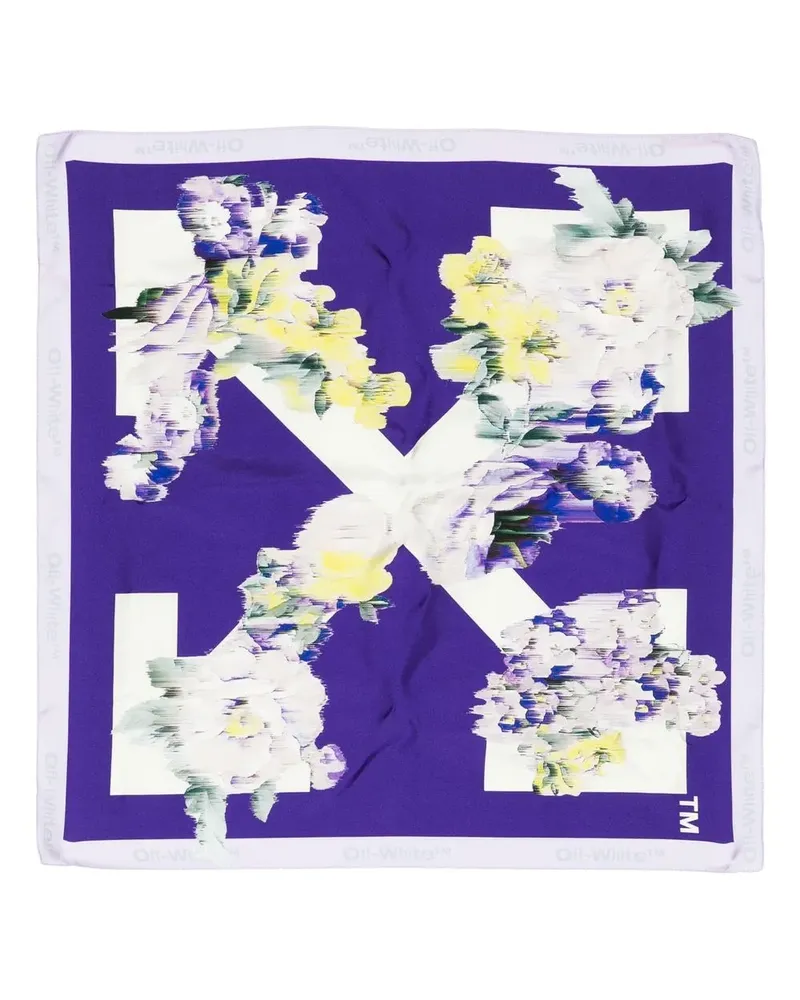OFF-WHITE Blumiger Seidenschal - Violett Violett