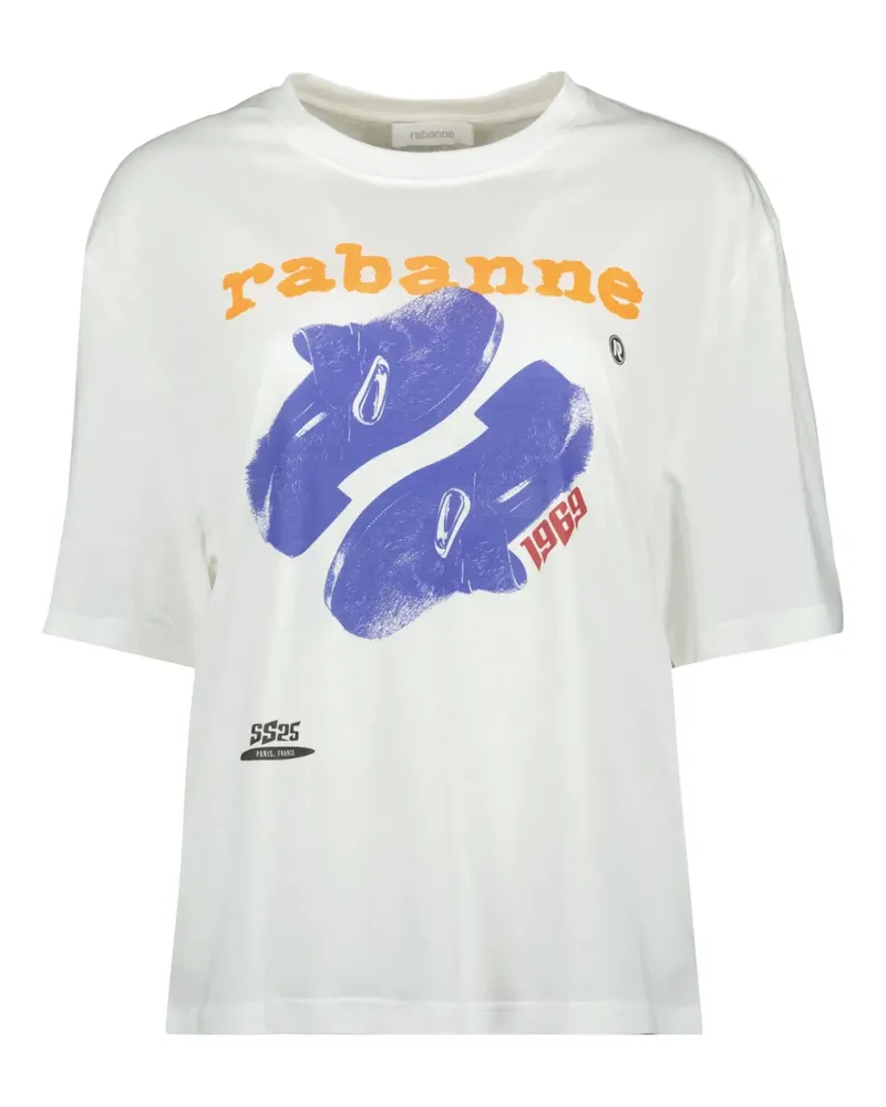 Paco Rabanne T-Shirt mit grafischem Print - Weiß Weiß