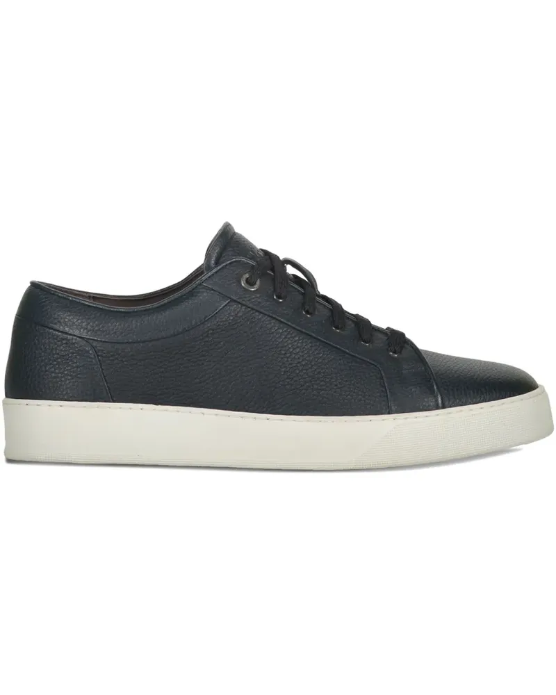 MOORER Sneakers aus gekörntem Leder - Blau Blau