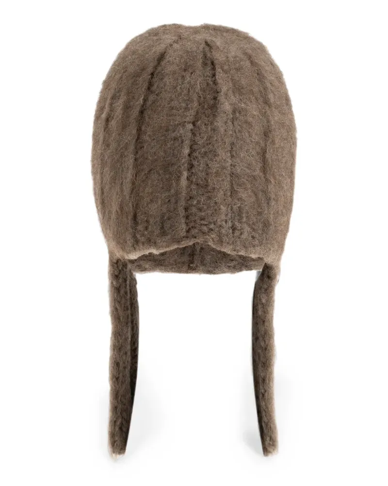 Maison Margiela ribbed ear-flap beanie hat - Braun Braun