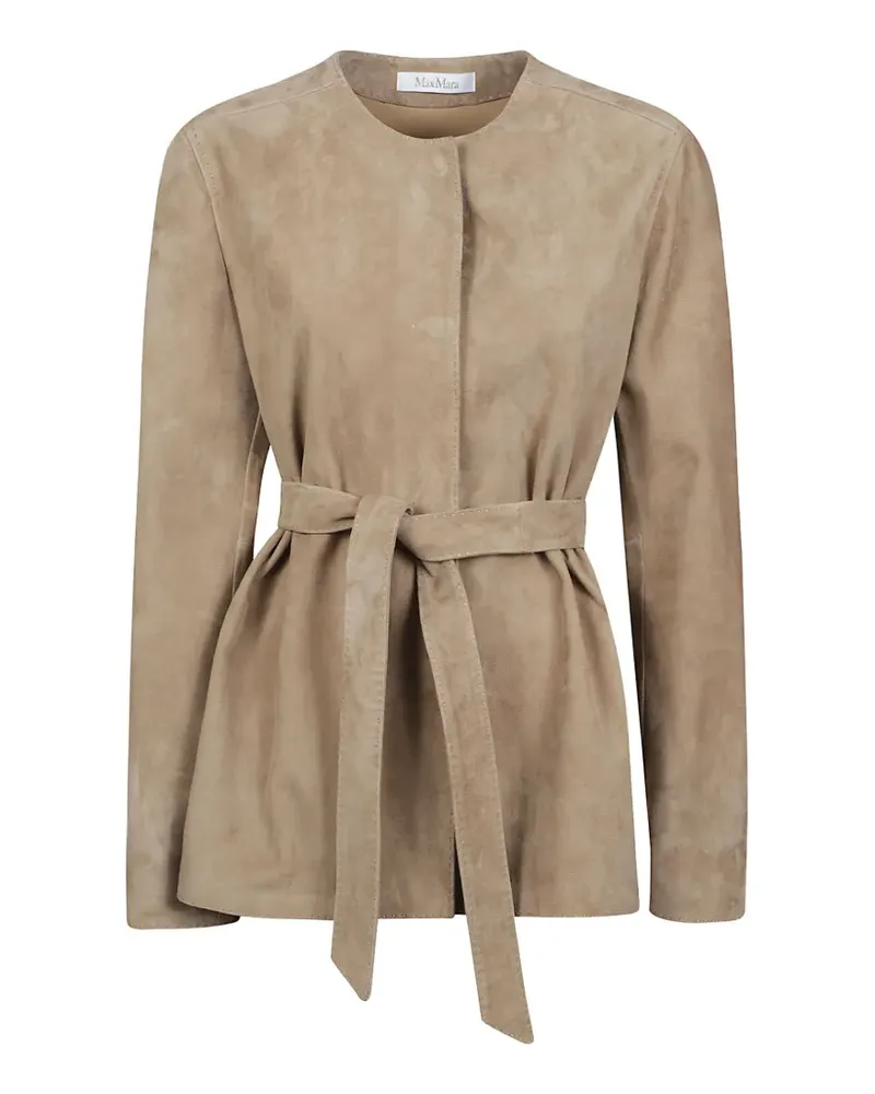 Max Mara belted suede jacket - Nude Nude