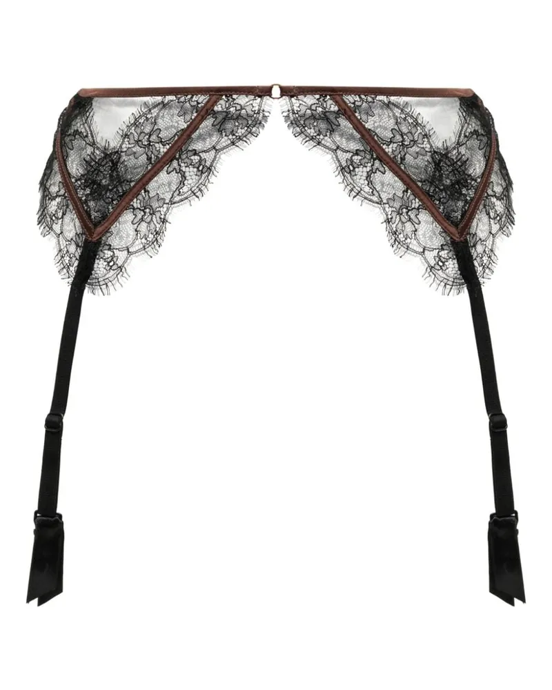 Kiki De Montparnasse Strumpfhalter mit Spitzeneinsatz - Schwarz Schwarz