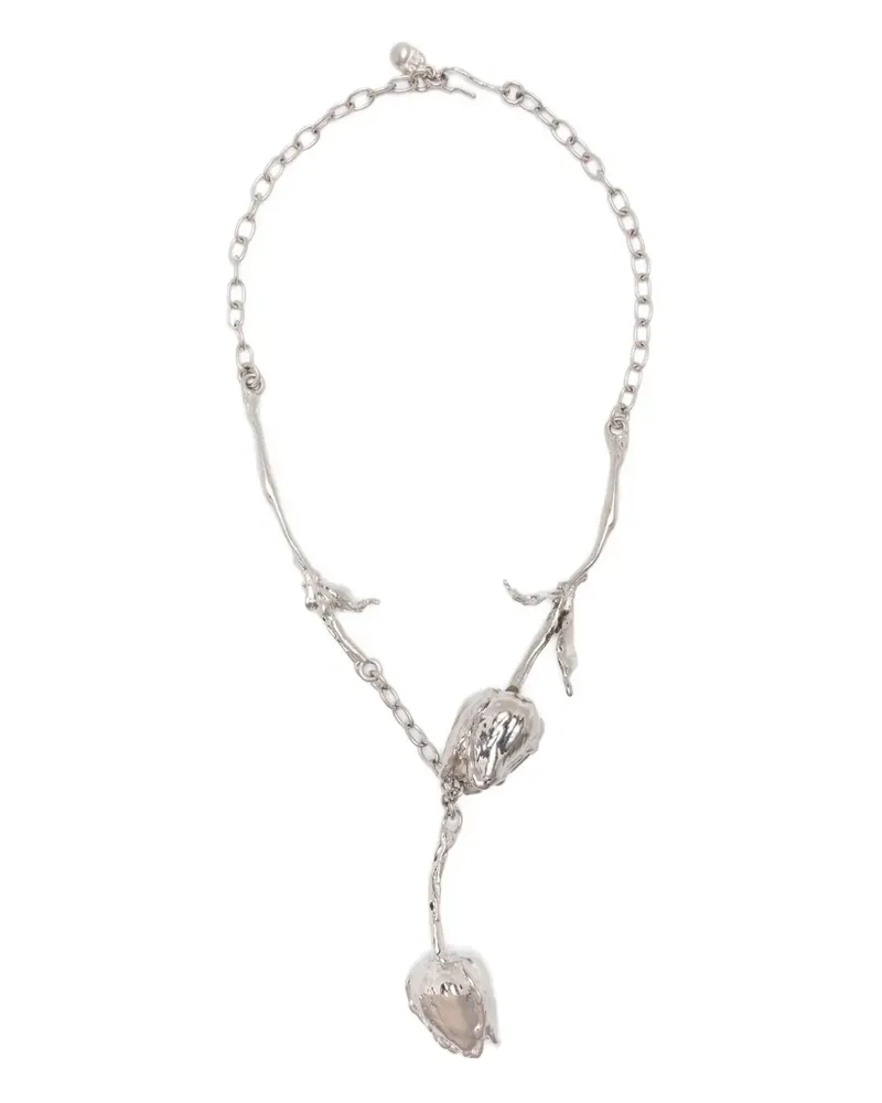 Marni Palladium-Halskette mit Rosen - Silber Silber