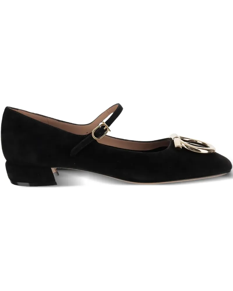 Ferragamo Mary Janes aus Wildleder - Schwarz Schwarz