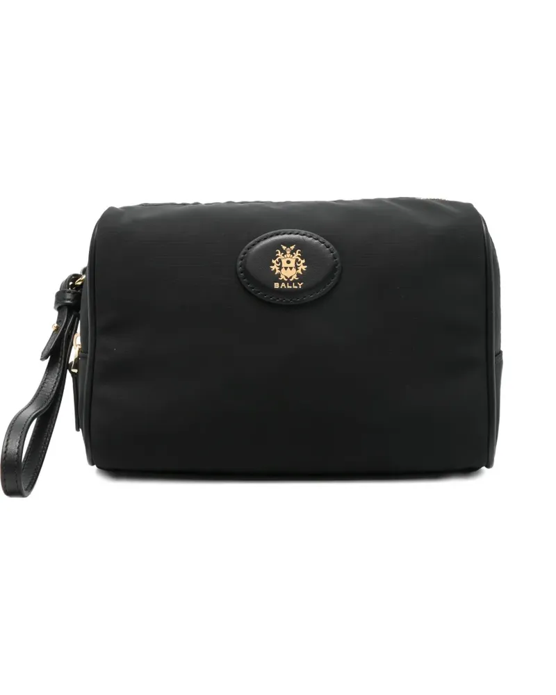 Bally Clutch mit Wappenapplikation - Schwarz Schwarz