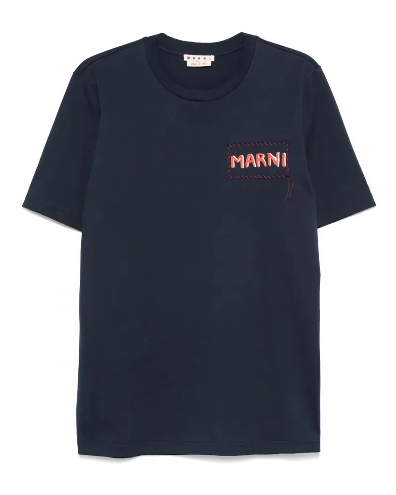 Marni T-Shirt mit Logo-Print - Blau Blau