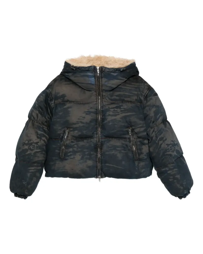 Diesel Gefütterte Jacke mit Camouflagemuster - Blau Blau