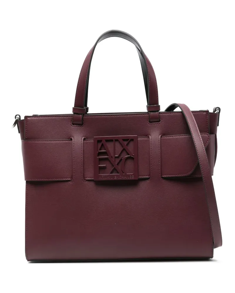 Armani Exchange logo-plaque tote bag - Rot Rot