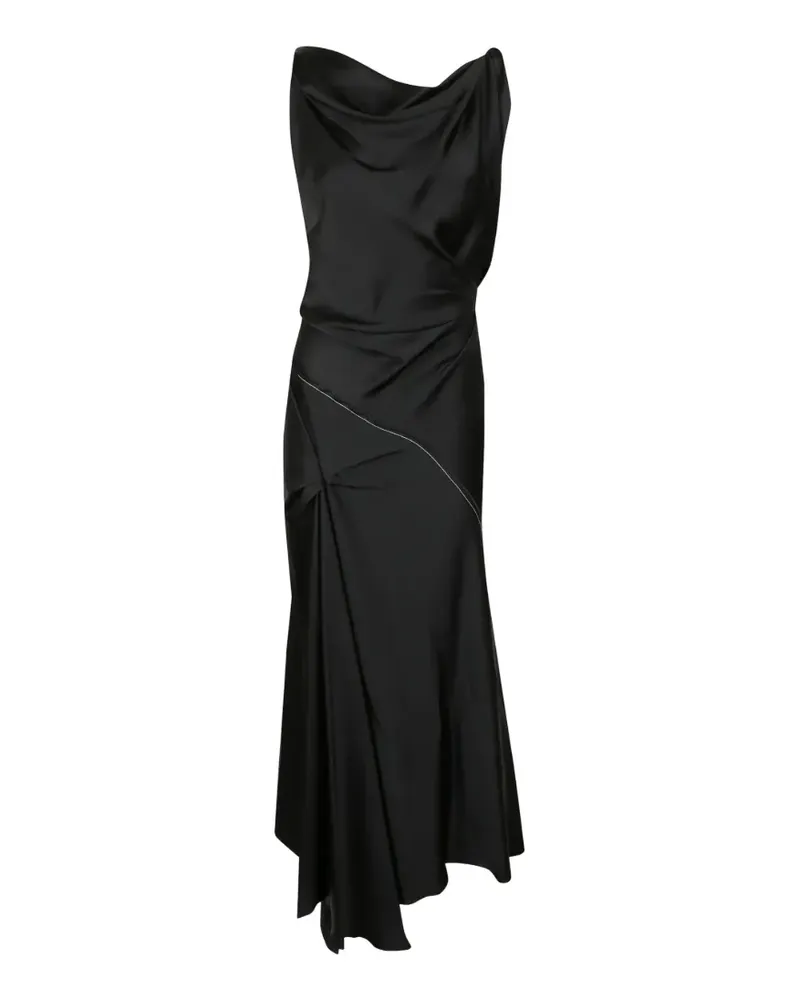 Victoria Beckham Midikleid mit V-Ausschnitt - Schwarz Schwarz