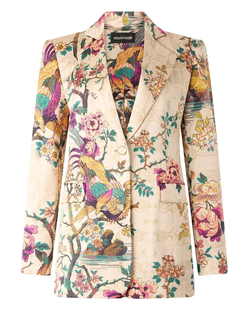 Roberto Cavalli Jacke mit Blumen-Print - Nude Nude