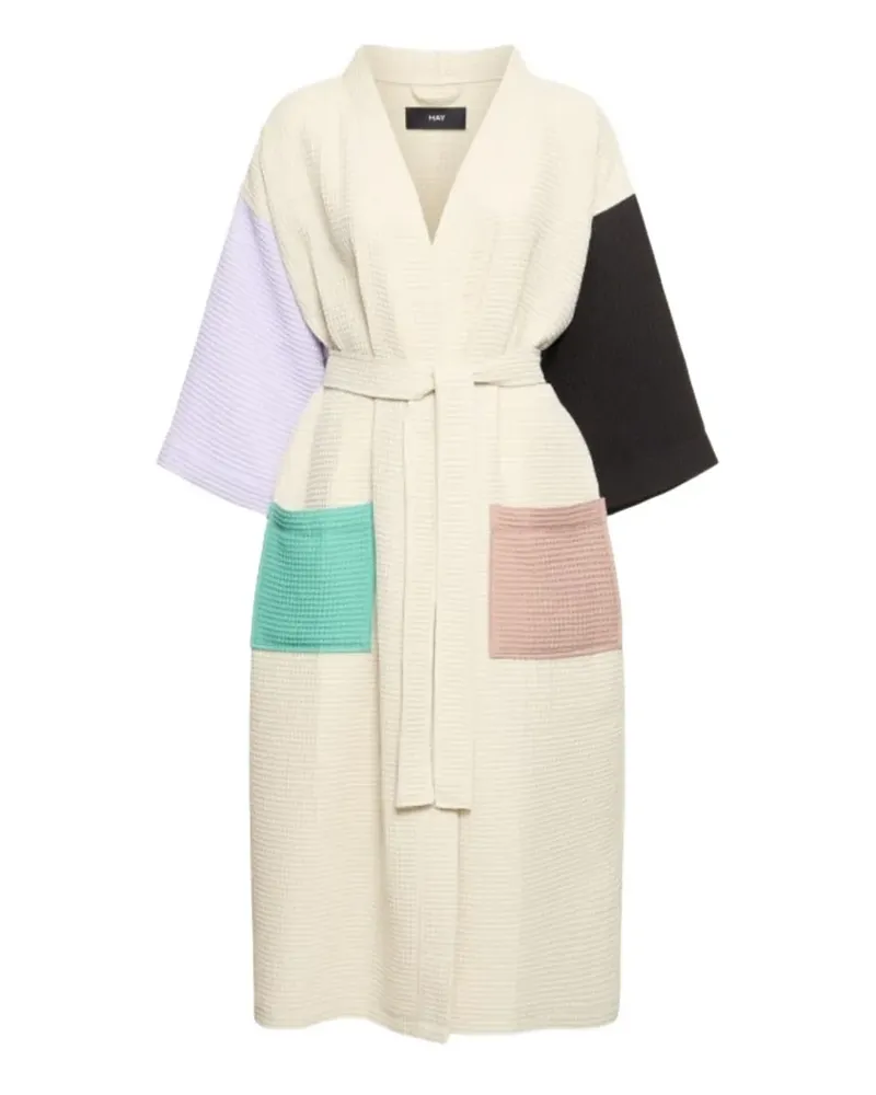 Hay Pocket Bademantel mit Waffelmuster - Nude Nude