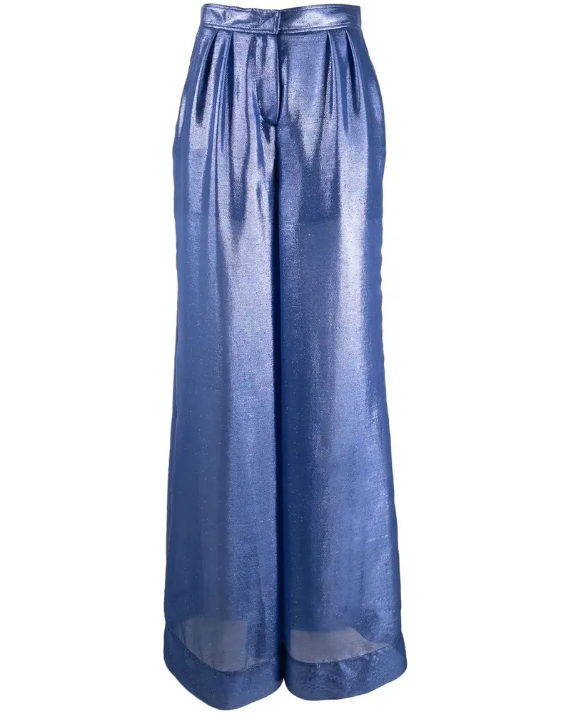 Alberta Ferretti Metallic-Hose - Blau Blau