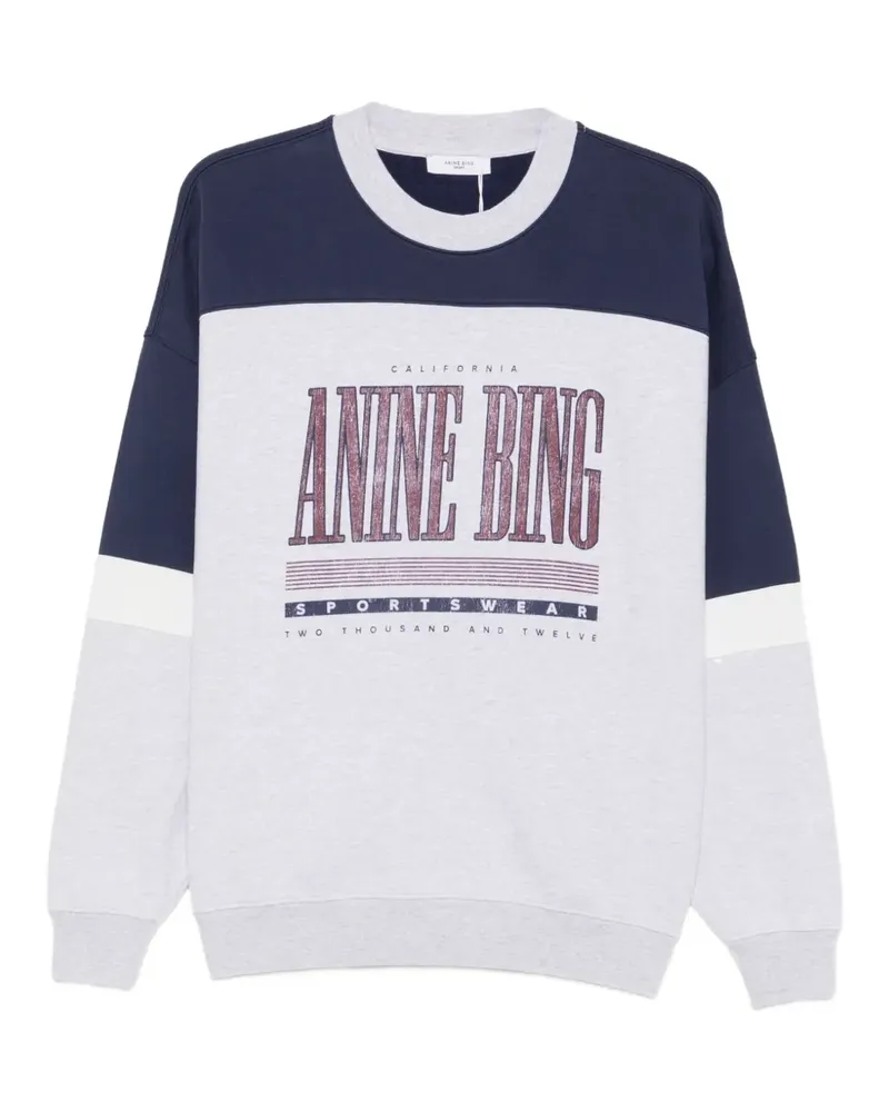 Anine Bing Miles Sweatshirt mit Einsätzen mit Logo-Print - Grau Grau