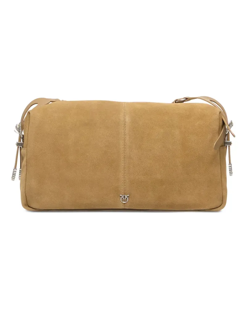 Pinko Große Keeper Schultertasche aus Wildleder - Nude Nude