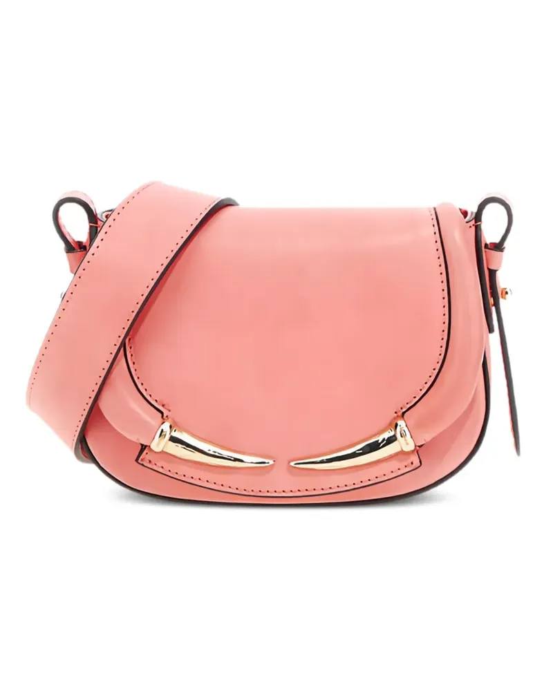 Roberto Cavalli Fang Bang Schultertasche mit gebogenem Horn - 02502 PINK 02502