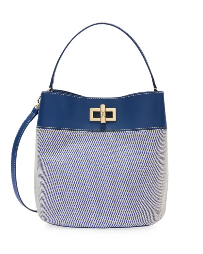 Furla Kleine Amelia Beuteltasche mit Streifen - Blau Blau