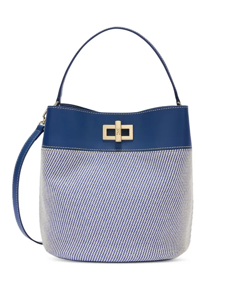 Furla small Amelia striped bucket-bag - Blau Blau