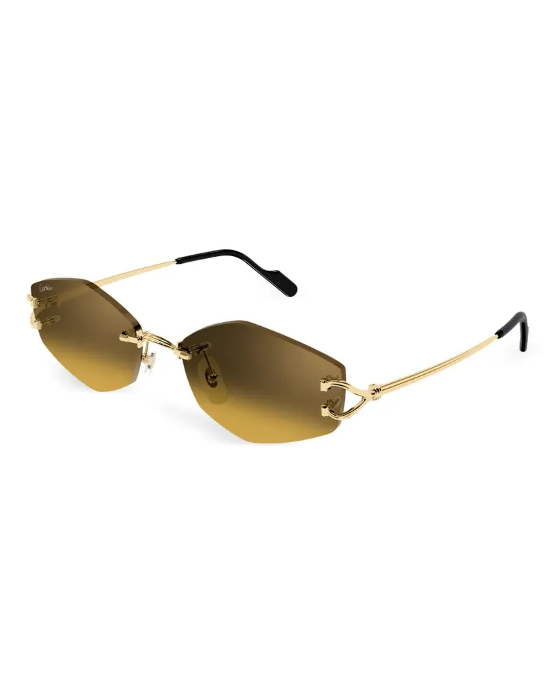 Cartier rimless geometric-frame sunglasses - Gold Gold