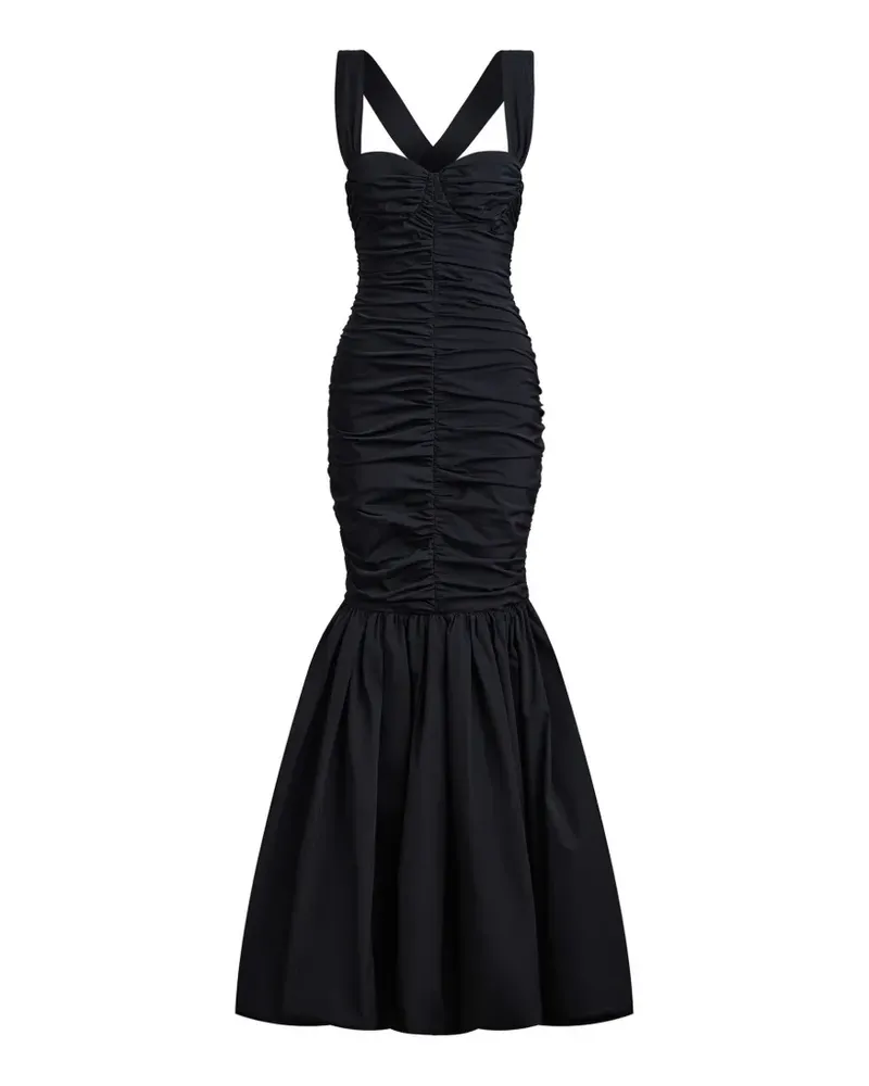 12 STOREEZ Pavlova ruched taffeta dress - Schwarz Schwarz