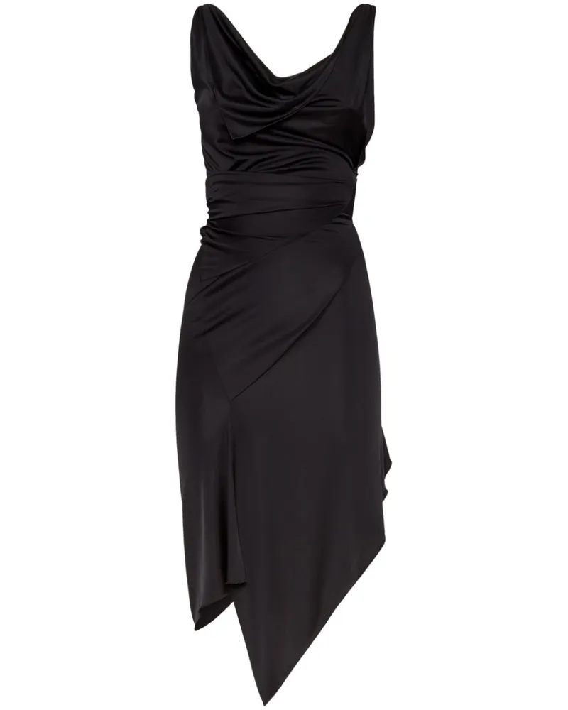 Dsquared2 Midikleid mit drapiertem Ausschnitt - Schwarz Schwarz