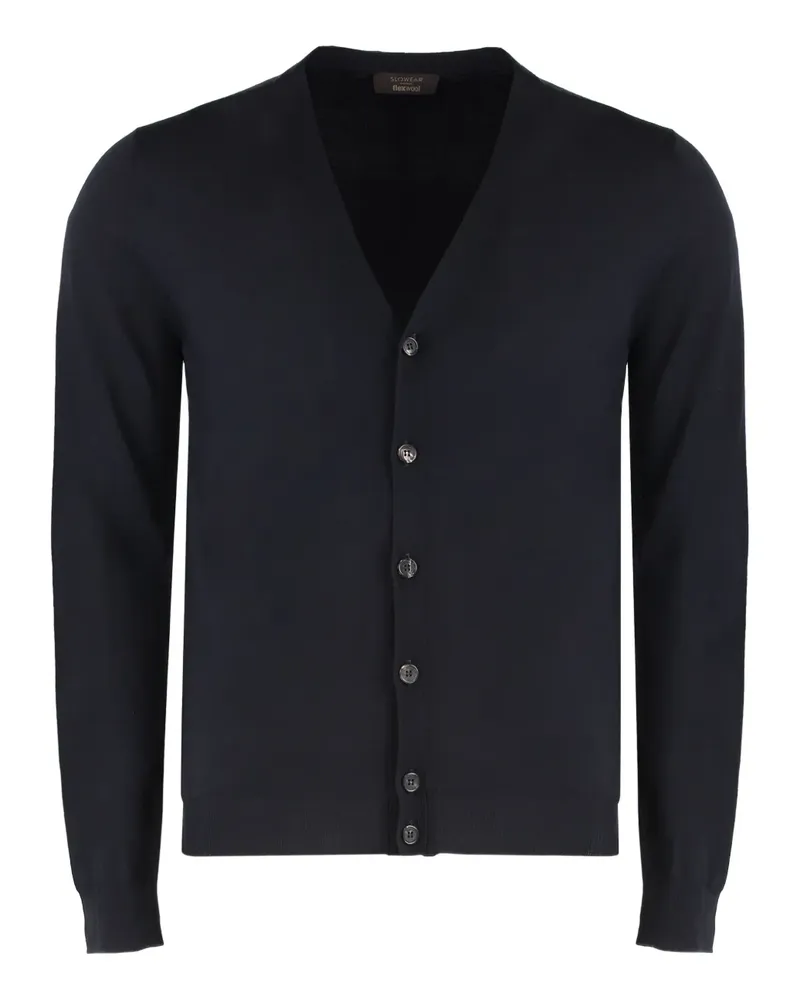 Slowear button V-neck cardigan - Blau Blau