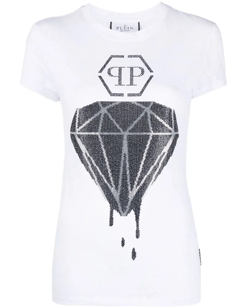 Philipp Plein Hemd mit Schlangenleder-Print - Weiß Weiß