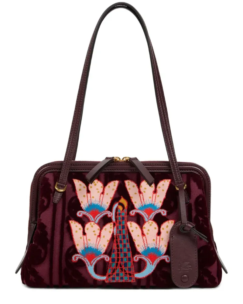 Etro Bestickte Schultertasche - Rot Rot