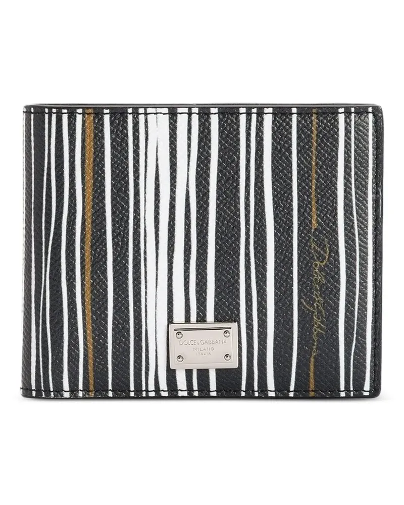 Dolce & Gabbana stripe-print calfskin wallet - Schwarz Schwarz