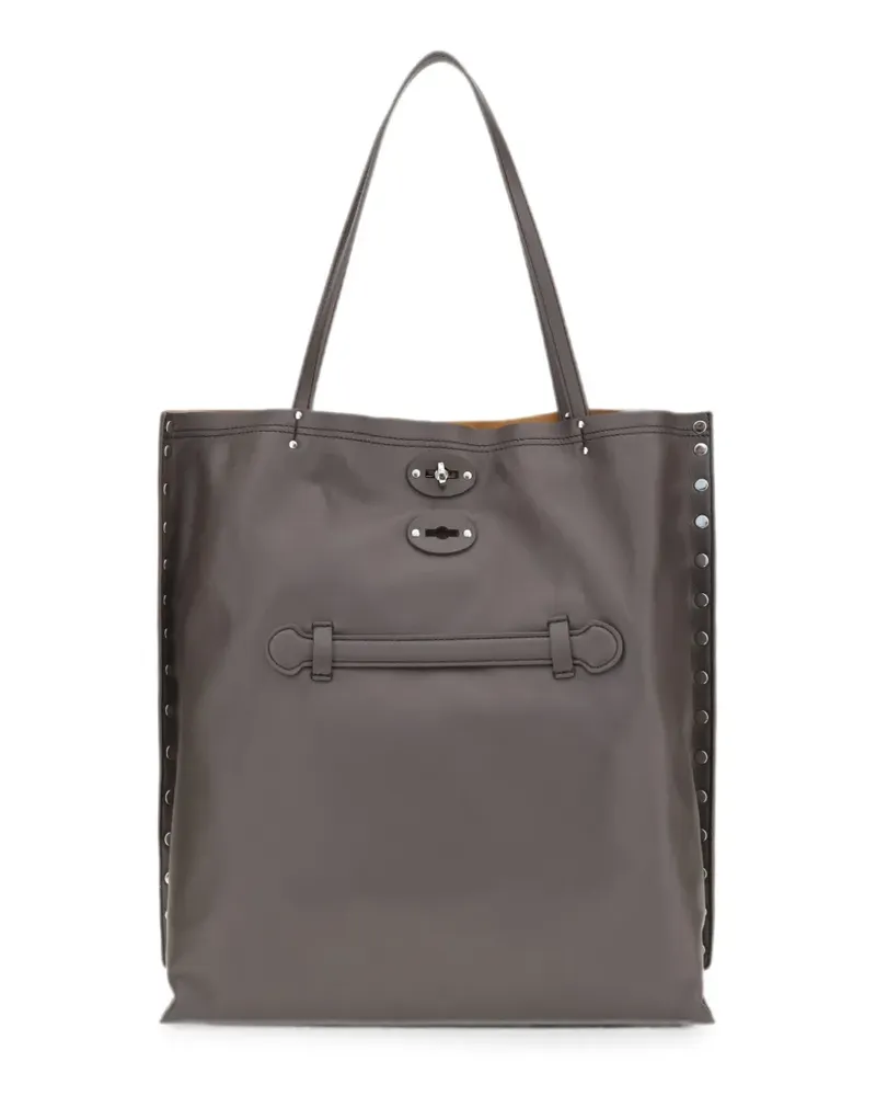 Zanellato medium A'Spasso studded leather tote bag - Grau Grau