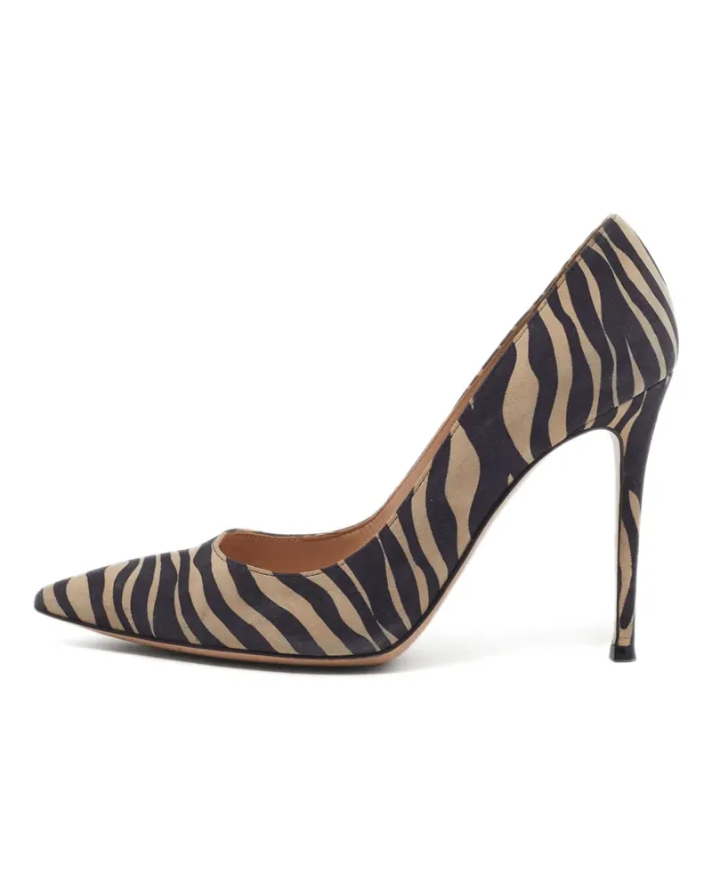 Gianvito Rossi Spitze Pumps mit Zebra-Print - Schwarz Schwarz