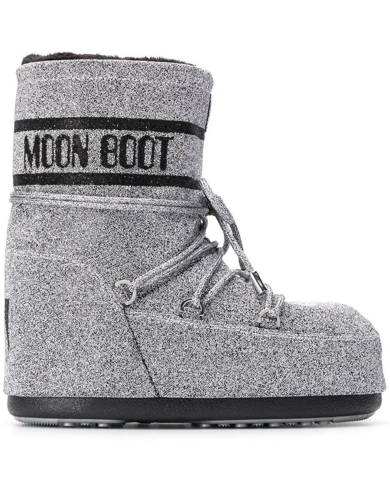 Moon Boot Stiefel mit Schnürung Silber