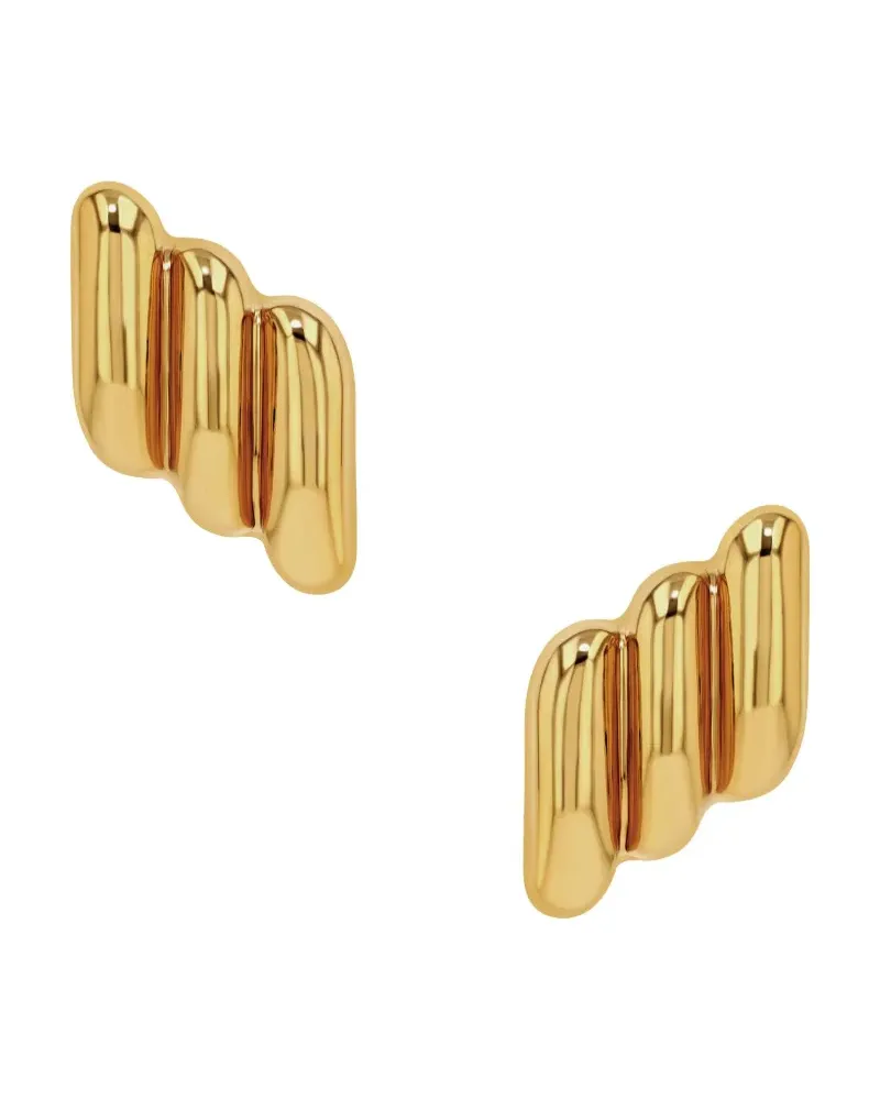 Anine Bing Gerippte Ohrringe mit diagonaler Form - Gold Gold