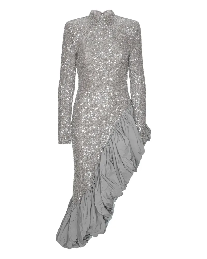 ROTATE Birger Christensen Asymmetrisches Kleid mit Pailletten - Grau Grau