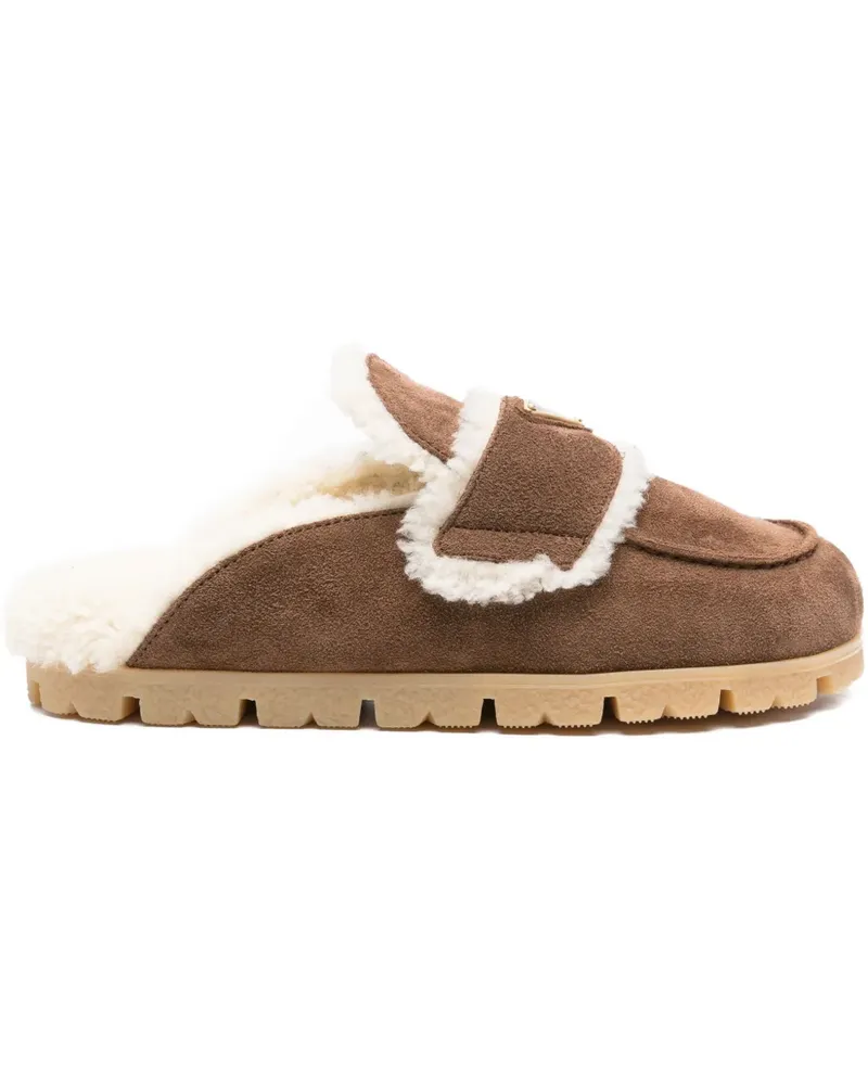 Prada Slipper aus Wildleder - Braun Braun