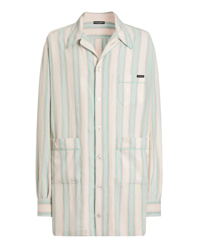 Dolce & Gabbana Hemd mit gestreifter Tasche - Nude Nude