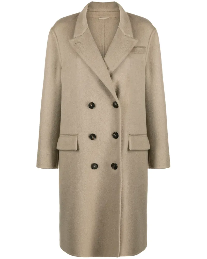 Brunello Cucinelli Doppelreihiger Mantel - Nude Nude