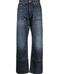 Palm Angels Straight-Leg-Jeans mit Monogramm Blau