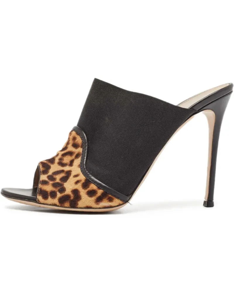 Gianvito Rossi Offene Alise Sandalen mit Leoparden-Print 110mm - Blau Blau