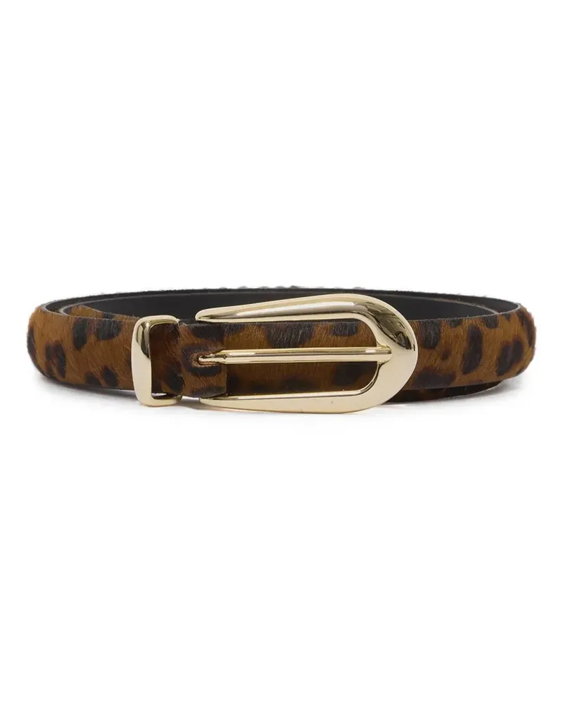 Orciani leopard-print calf hair belt - Braun Braun