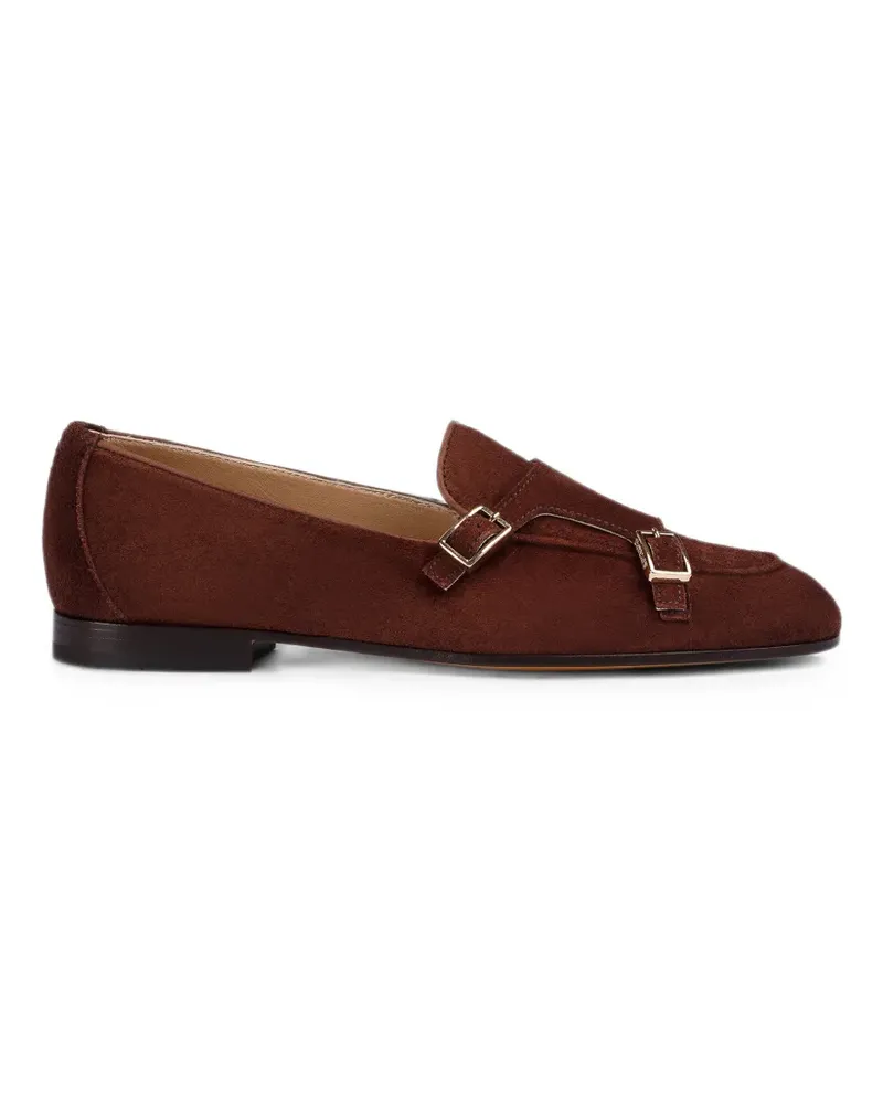 Doucal´s double-buckle suede loafers - Braun Braun