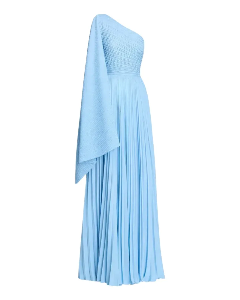 Solace London The Maci pleated one-shoulder maxi dress - Blau Blau