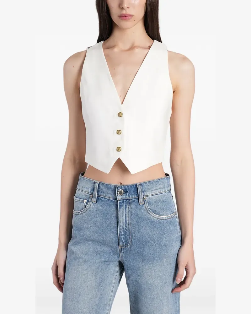 Alice + Olivia Donna button-up vest - Weiß Weiß