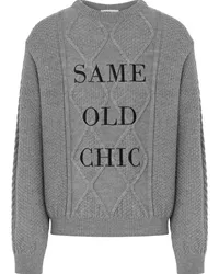 Moschino Pullover mit Slogan-Stickerei Grau